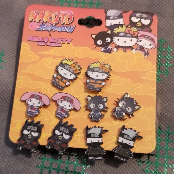 Naruto Hello Kitty Shippuden Earrings (5 pairs) - Picture 1 of 3